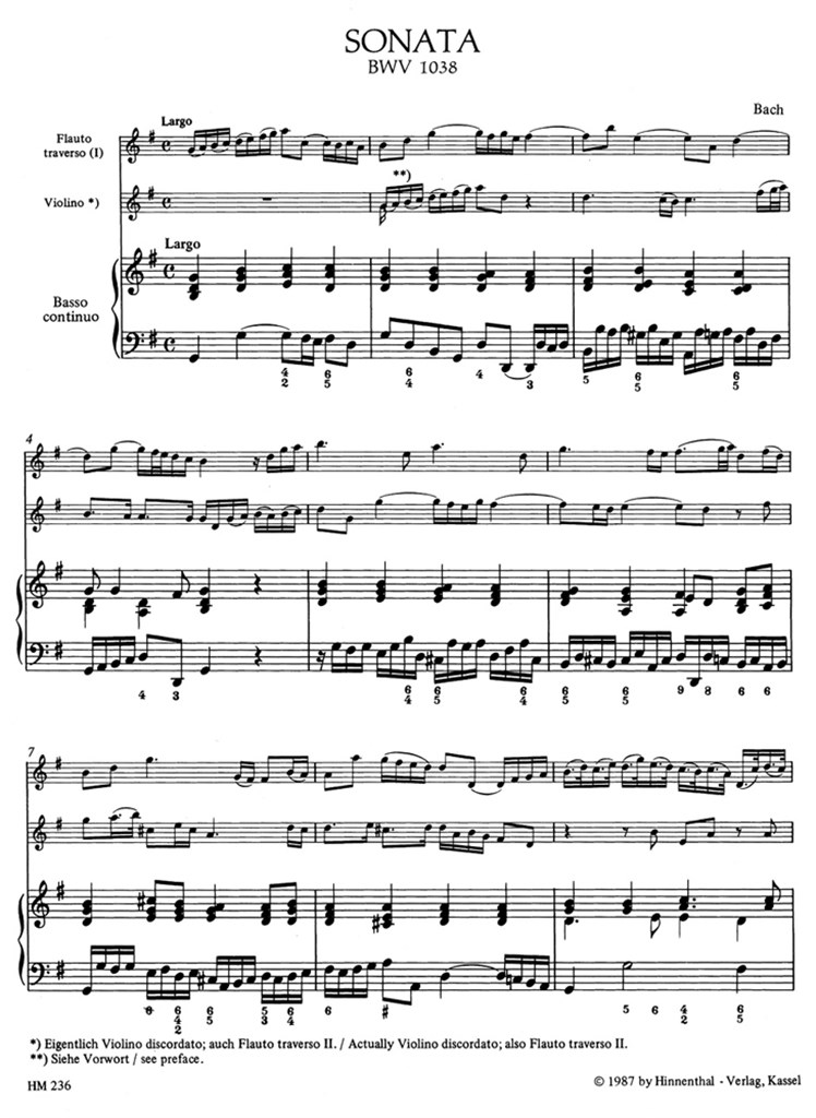 Triosonate G BWV1038
